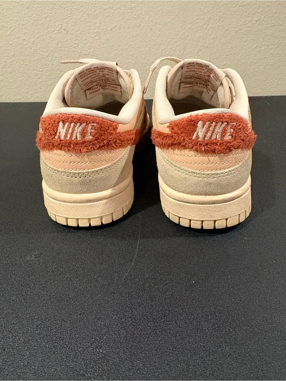 Nike Dunk Low DZ4706-200 Pink Leather Terry Cloth Womens Size 5 Youth 3.5Y - Picture 6 of 9